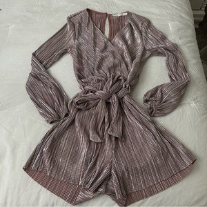 Lush Long Sleeve Romper in blush Small